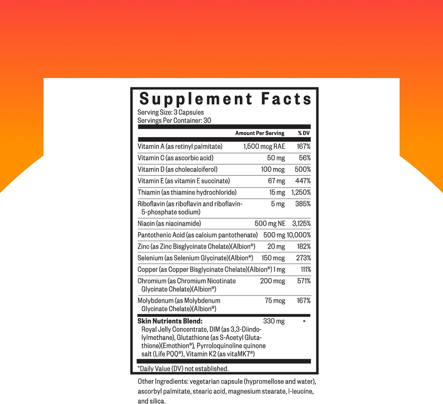Seeking Health Skin Nutrients – Apoyo antioxidante y multivitamínico para la piel (90 cápsulas)