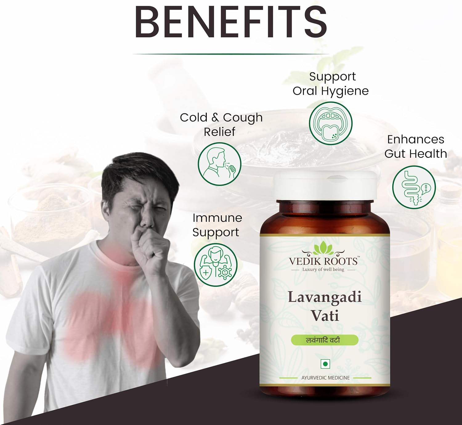Lavangadi Vati - Natural Support for Nasal Comfort, Ayurvedic Respiratory Supplement, Digestive Health Aid, 240 Tablets (Pack of 2)