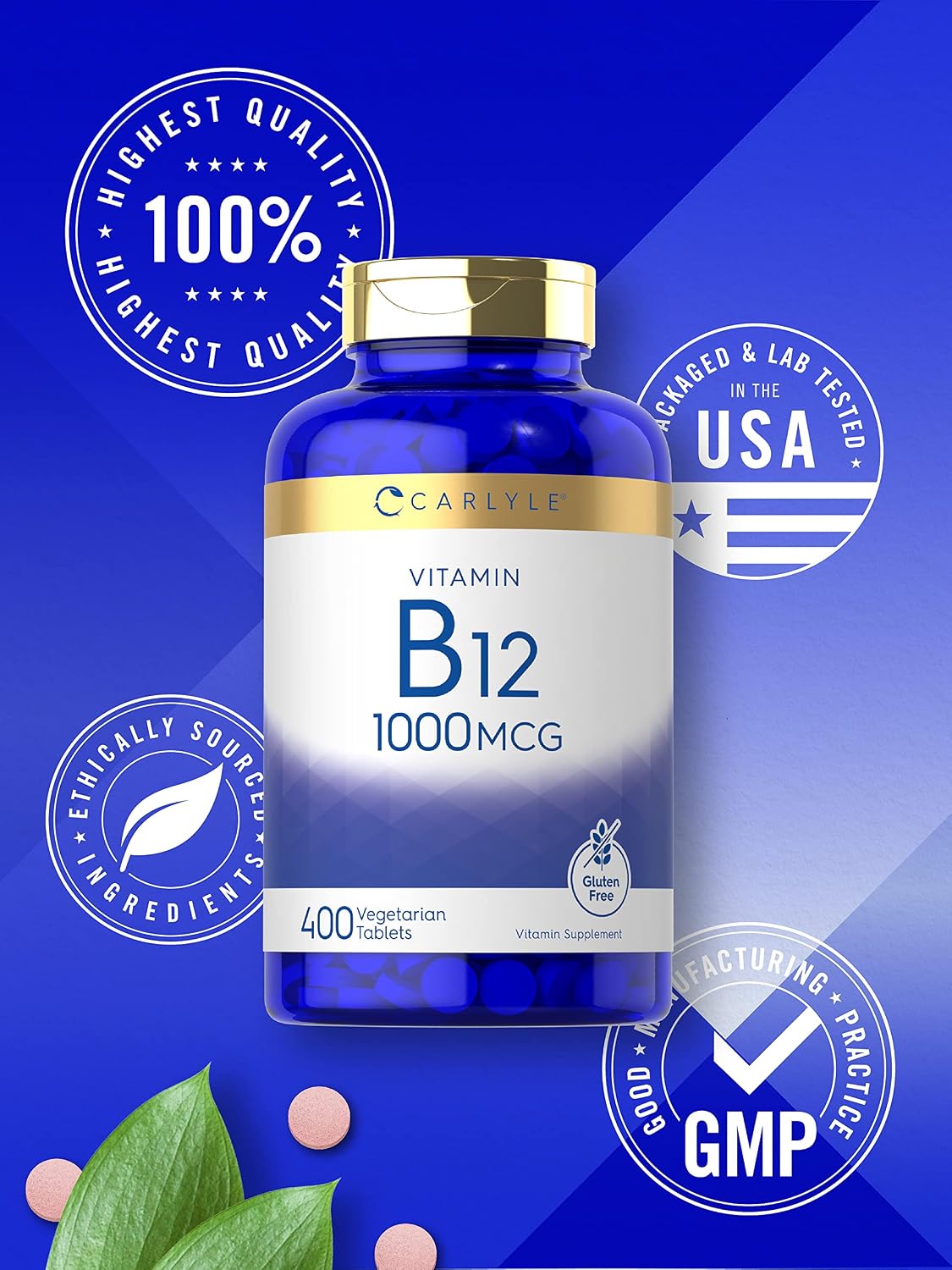 Carlyle Vitamina B12 1000 mcg - 400 Comprimidos Vegetarianos