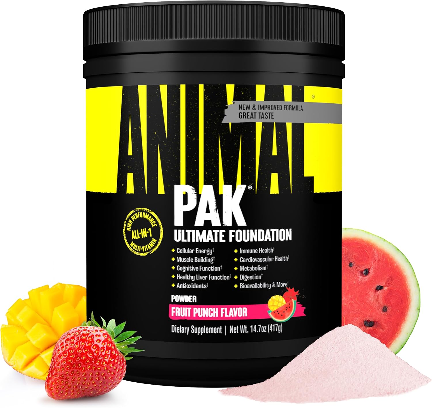 Animal Pak - Multivitamínico en Polvo Todo en Uno, Sabor Orange Crush - 60 Dosis
