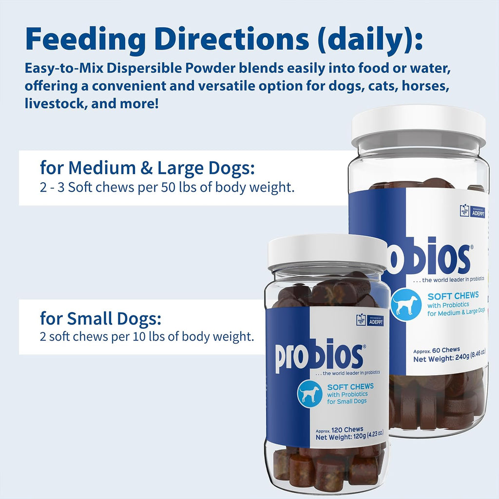 Probios Soft Chews Probióticos para Perros - Salud Digestiva e Inmune - 120 Masticables