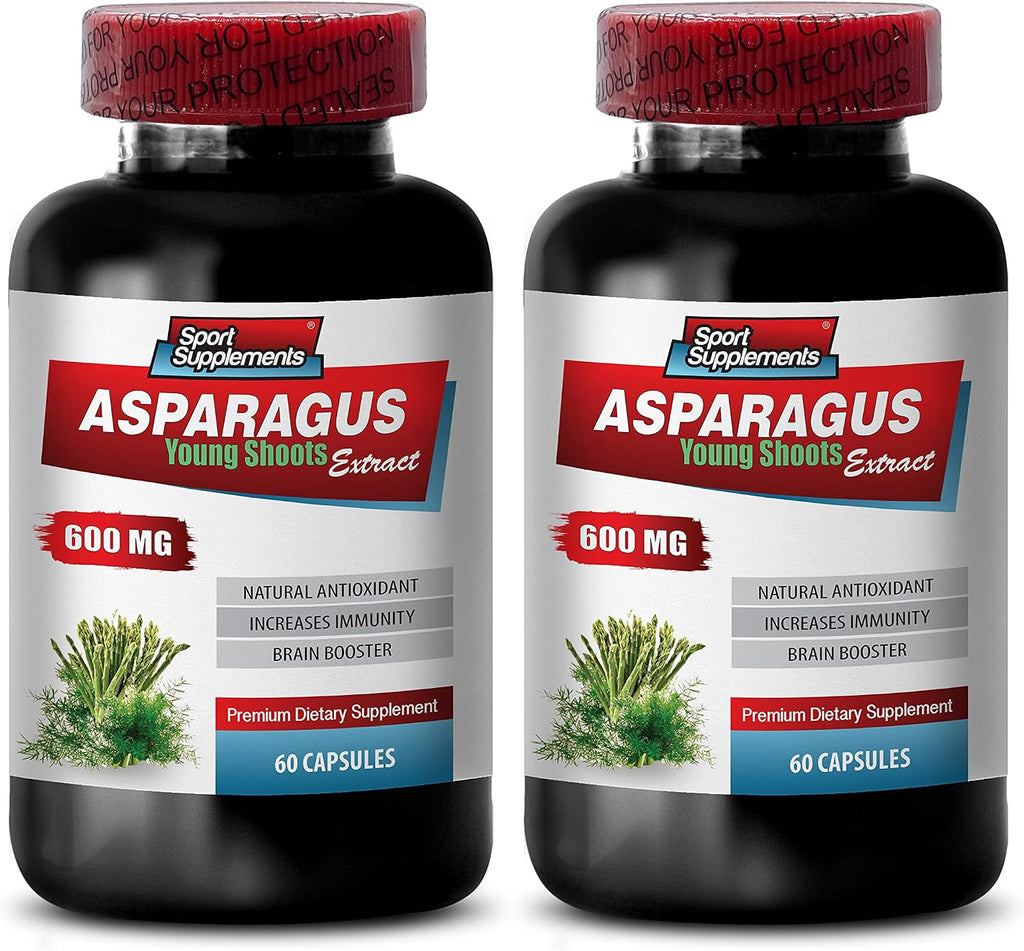 Extracto de Espárrago Joven 600 mg - 2 Botellas de 120 Cápsulas