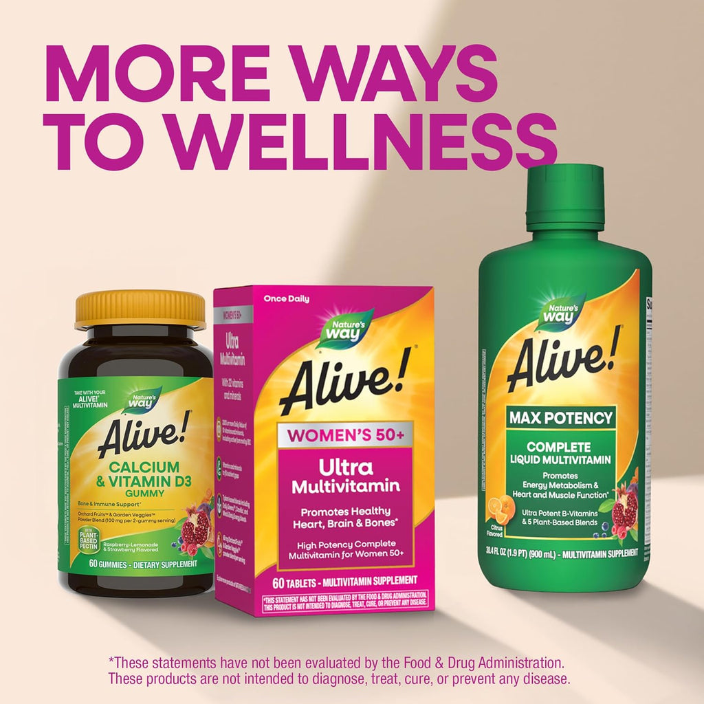 Nature's Way Alive! Multivitamínico Ultra Potencia para Mujeres 50+ - 150 Comprimidos