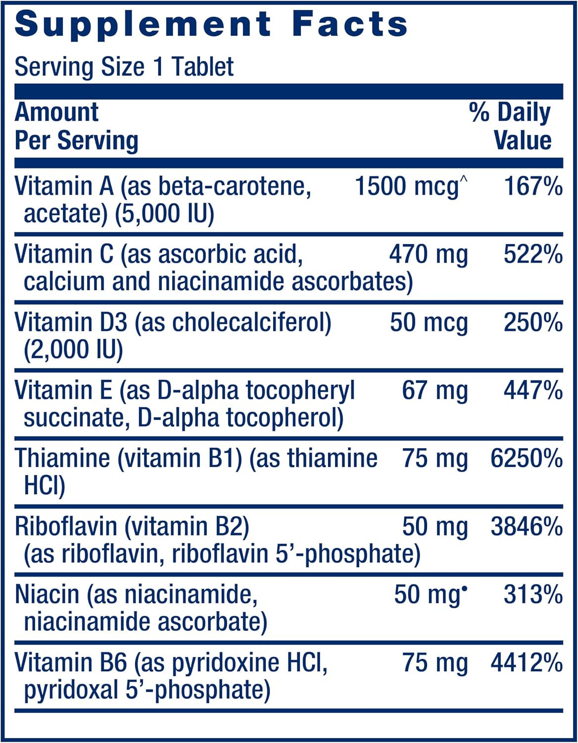 Life Extension One-Per-Day Multivitamin 60 Comprimidos