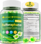 Suplemento de Sulforafano Liposomal 150mg - Gominolas con Extracto de Brócoli, Quercetina y Glutatión - 120 unidades