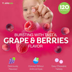 YUM-V'S Kids Multivitamin with Iron - Multivitamínico infantil masticable con hierro - 120 comprimidos (2 unidades)