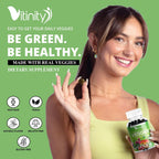 VITINITY Super Greens Multivitamin Gummies - 30 Superalimentos para Adultos y Niños - Sin OGM, Sin Gluten, Sin Azúcar