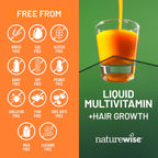 NatureWise Multivitamínico Líquido para el Crecimiento del Cabello con TocoGaia® - Sin Azúcar, Vegano - 887 ml