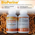 Turmeric Tranquility Cúrcuma Curcumina y Magnesio Glicinato con BioPerine – Alto Poder de Absorción – 90 Cápsulas