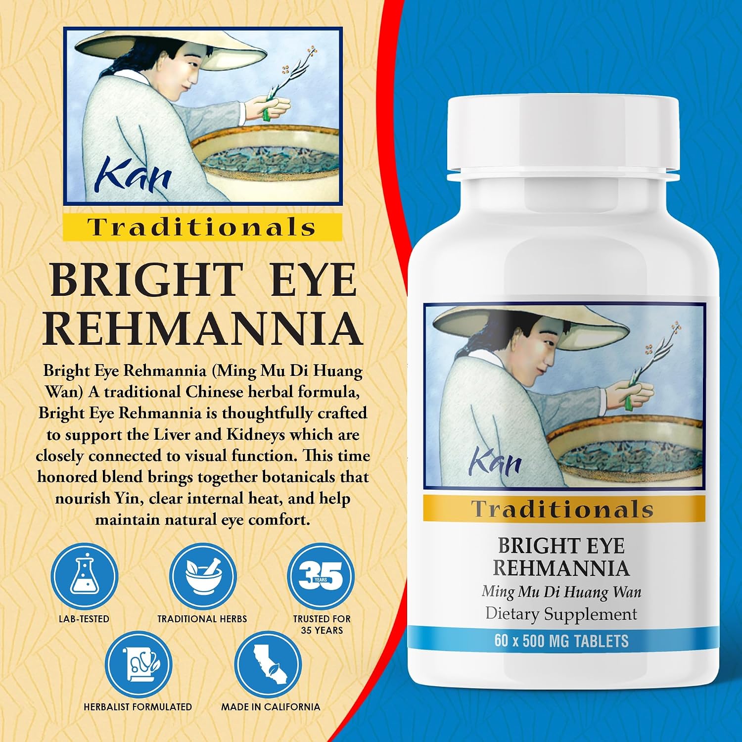 Kan Herbs Bright Eye Rehmannia 60 comprimidos
