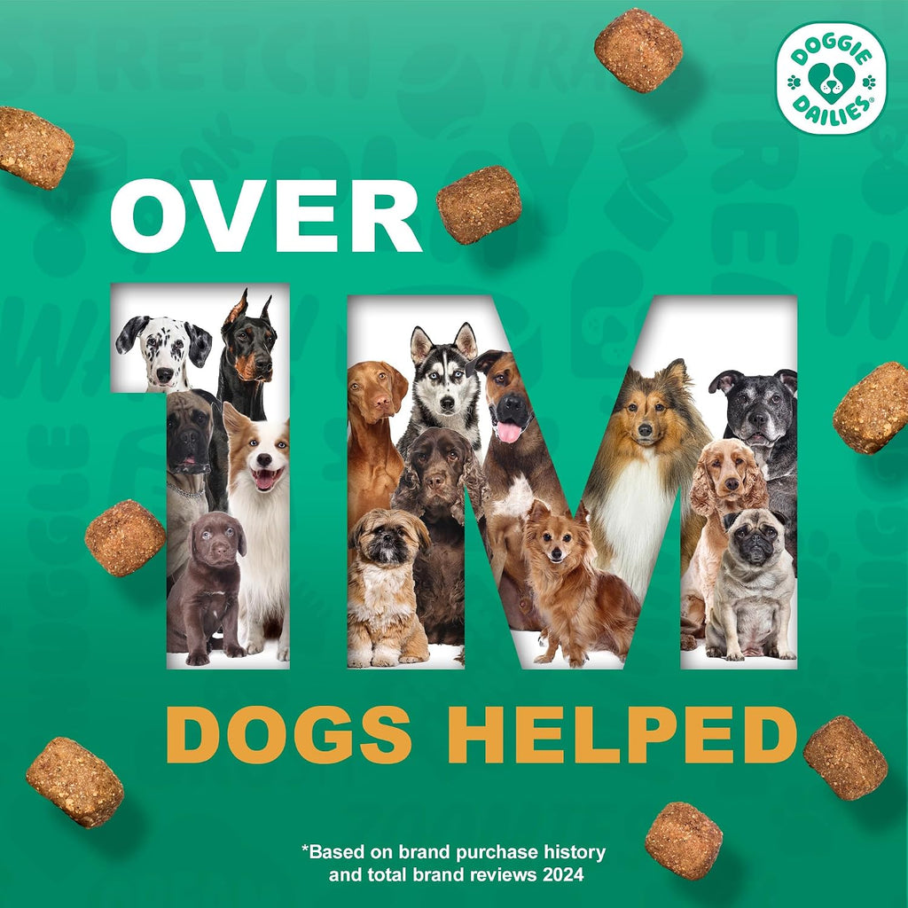 Doggie Dailies Masticables Cognitivos para Cachorros con DHA, Selenio, Ashwagandha Orgánica y Antioxidantes – 120 Masticables Blandos Sabor Mantequilla de Cacahuete