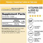 NatureWise Vitamina D3 4000 UI (100 mcg) – 30 Cápsulas Blandas