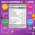 Multivitamínico Infantil Gomitas - Complejo de Vitaminas Diarias para Niños con Vitamina D, Vitaminas B, Zinc y Más - Apoyo Energía, Memoria y Sistema Inmunológico - Sabor Bayas Natural - 60 Gomitas