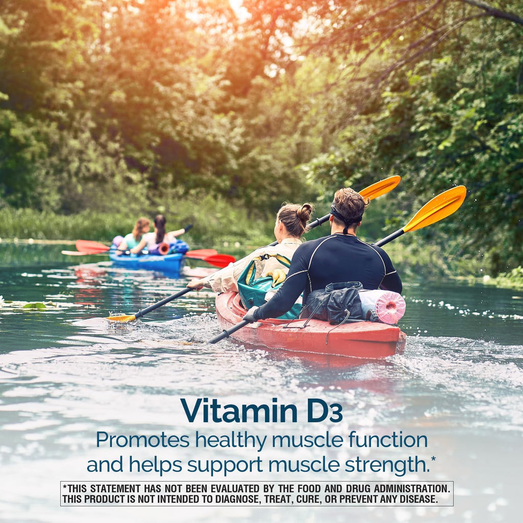 Nature's Wonder Vitamina D3 5000 UI (125 mcg) Alta Potencia, Suplemento para la Salud Ósea e Inmunidad, Sin Gluten, 360 Cápsulas Blandas, Suministro para 1 Año