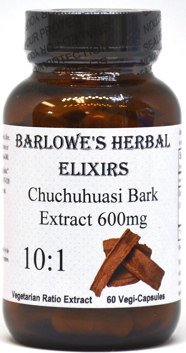 Extracto de Corteza de Chuchuhuasi 10:1 | 600mg | 60 Cápsulas Veganas, Kosher y Halal | Sin Estearatos, Sin Rellenos, Envasado en Vidrio