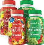 Nature's Core Suplemento de Frutas y Verduras - 360 Cápsulas - 100% Natural, Vegano, Sin Soja