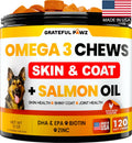 Grateful Pawz Omega 3 para Perros - Mordeduras de Aceite de Pescado con EPA y DHA