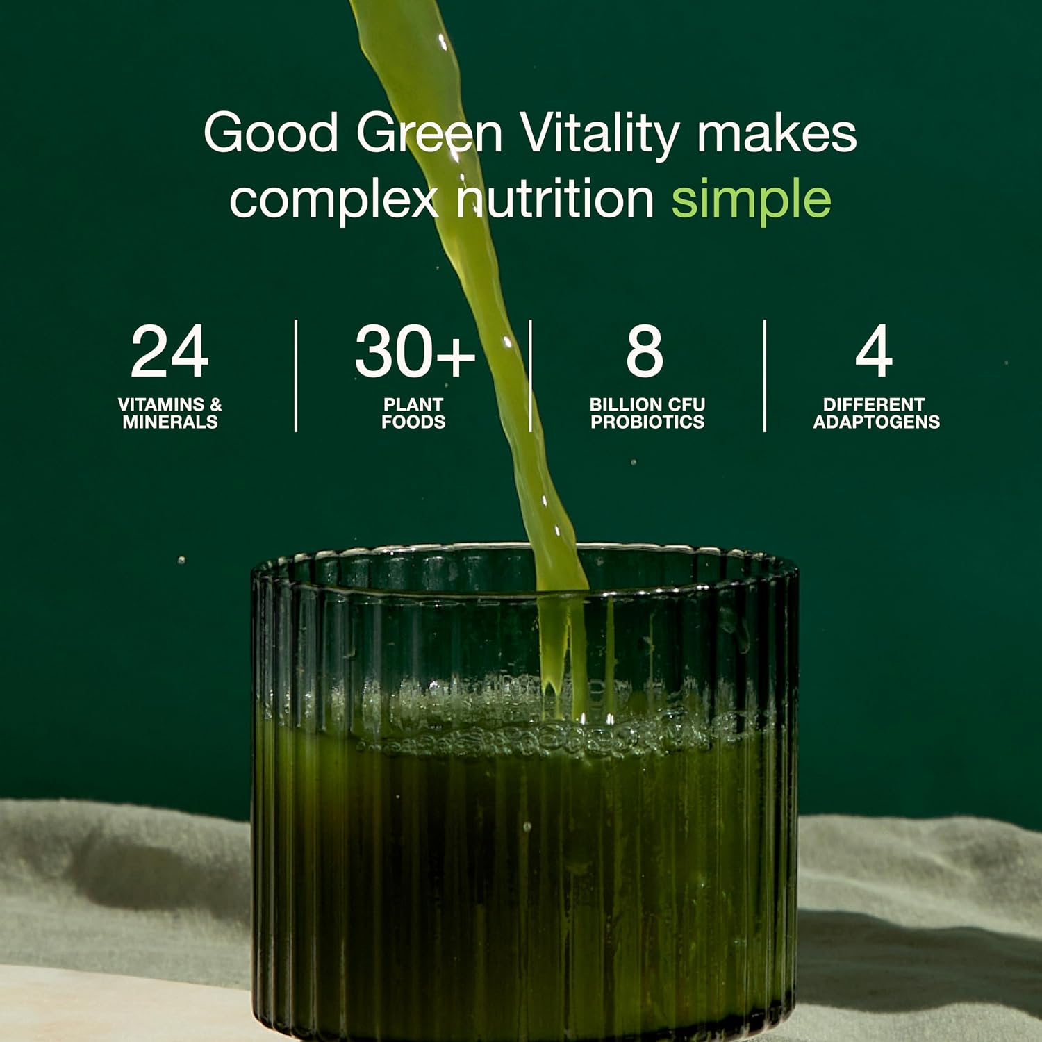 Nuzest Good Green Vitality – Polvo de Súper Verduras con Vitaminas, Minerales y Probióticos – 10g (Pack de 5)