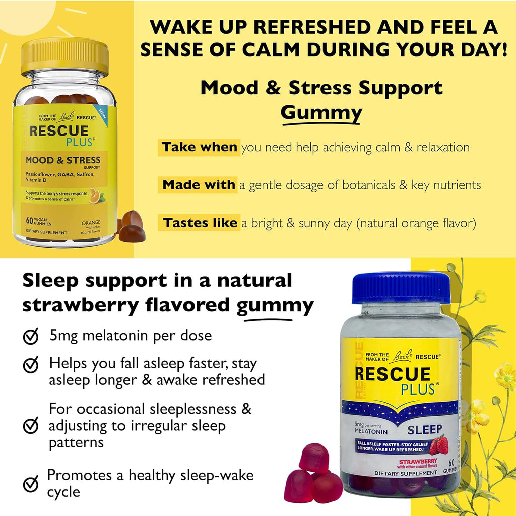Bach RESCUE Plus Gominolas de Sueño y Estrés - Pack 2x1, 60 unidades cada una