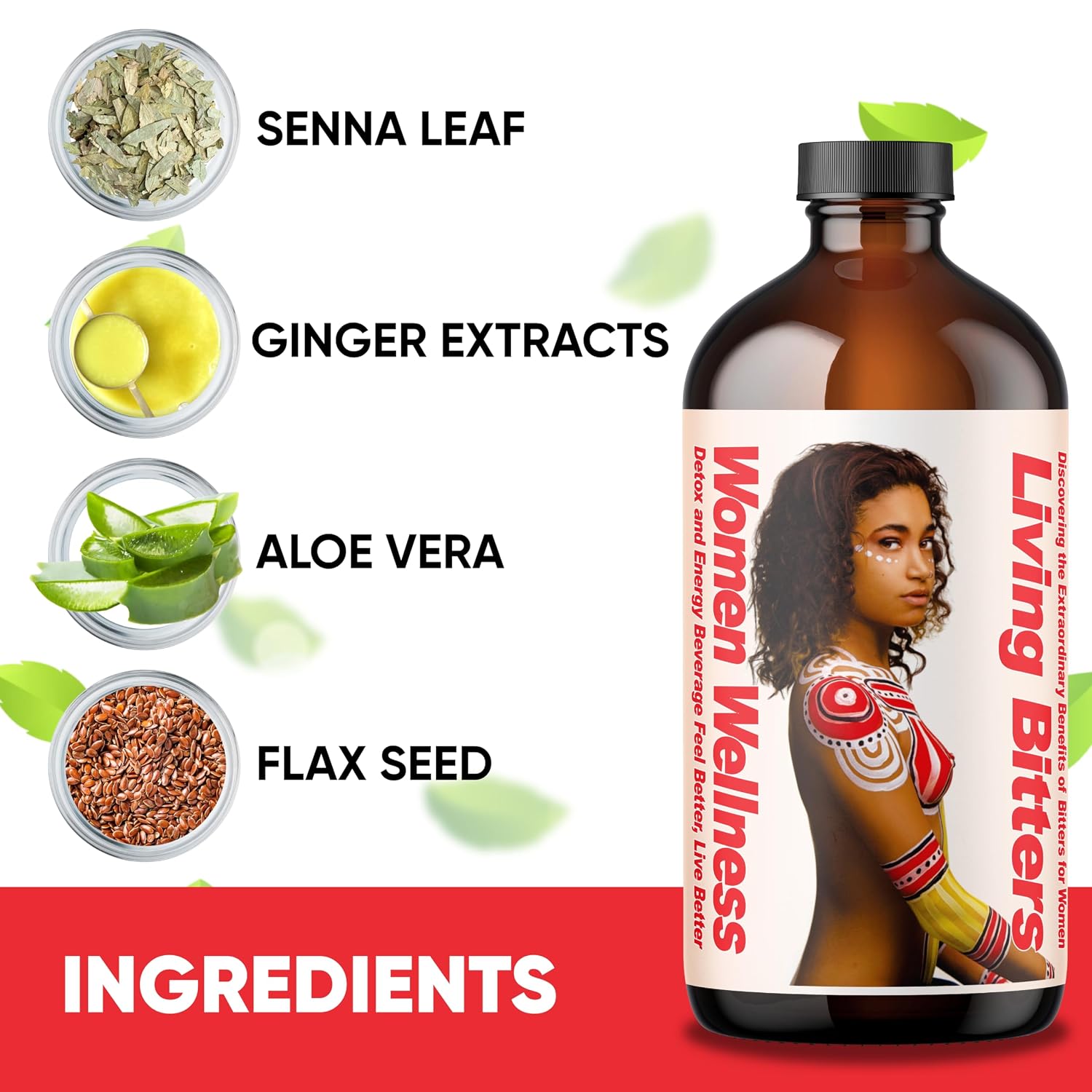 Herboganic Women wellness Living Bitters for overall Health and wellness | 16 Oz