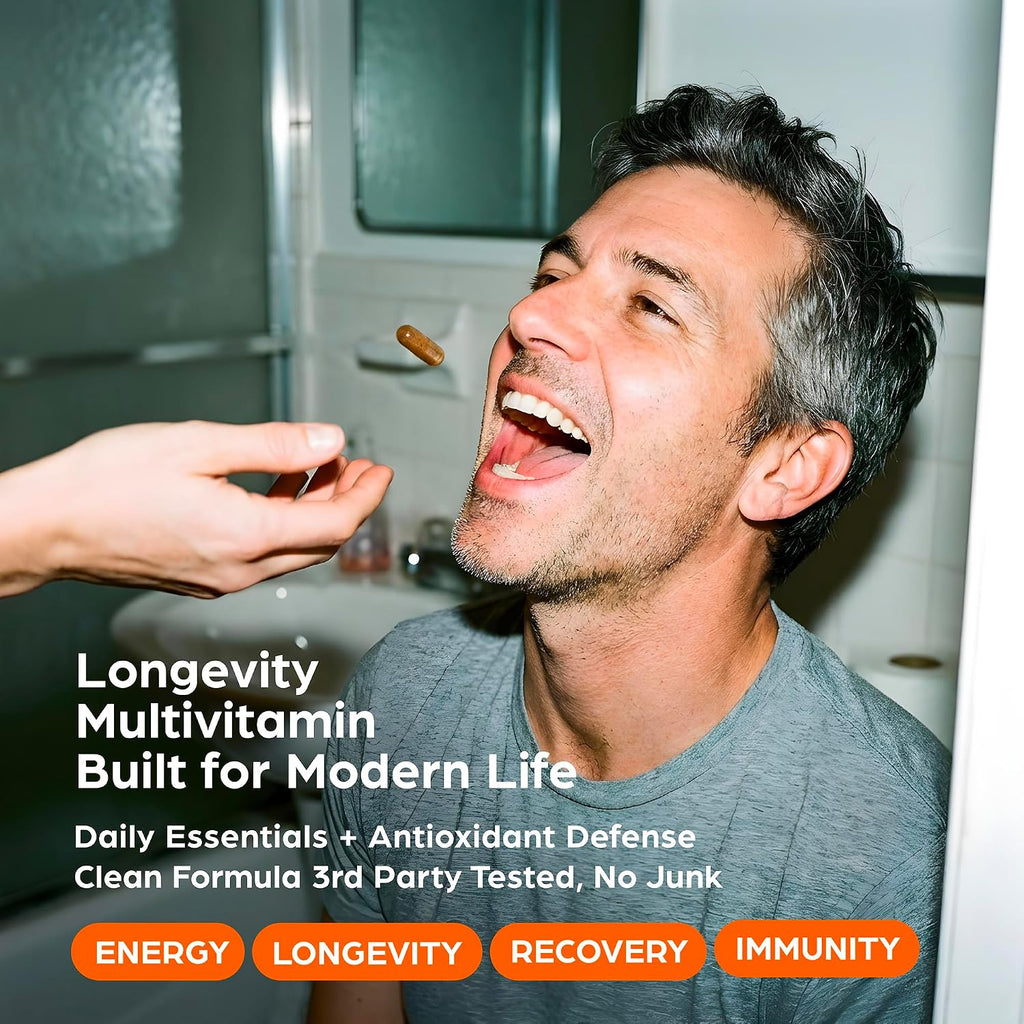PS Longevity Supplements - Multivitamínico metilado con vitaminas B, Nicotinamida Ribósido, CoQ10, Resveratrol, ALA