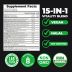 AyBet Shilajit Orgánico Himalayo - 15 Ingredientes - 120 Cápsulas