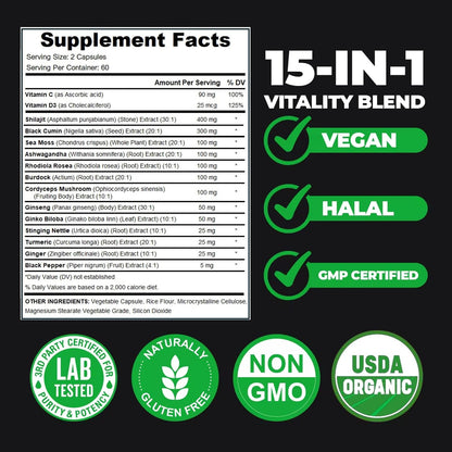 AyBet Shilajit Orgánico Himalayo - 15 – Riqueza en nutrientes: El musgo irlandés y el shilajit proporcionan – Image 4