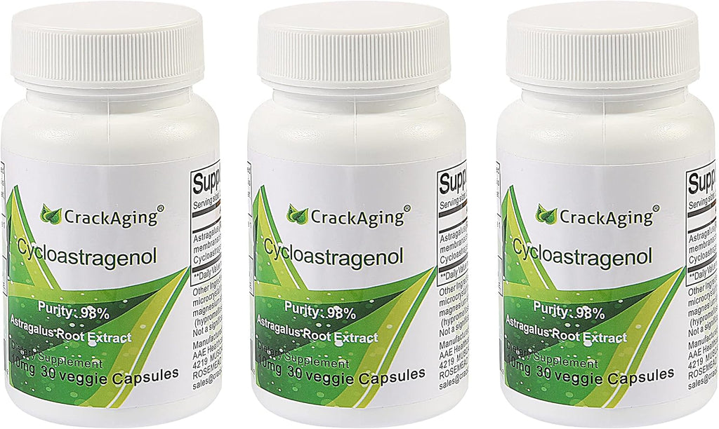 Crackaging Super-Absorption Cycloastragenol 98% - 180 Cápsulas (10 mg por cápsula)