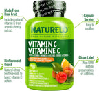 NATURELO Vitamin C with Organic Acerola Extract and Citrus Bioflavonoids - Vegan Supplement - 500 mg per Capsule - 90 Capsules