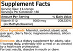 Bronson Methyl B12 5000 mcg - Vitamina B12 Metilcobalamina, 180 comprimidos bucodispersables