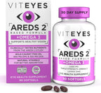 Viteyes AREDS 2 + Omega-3 Fórmula para la Salud Macular, Cápsulas Blandas, Omega-3 Triple Fuerza (650 mg EPA, 350 mg DHA), 90 Cápsulas