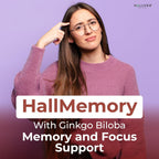Hallusa Natural Brain Health Supplement - Memoria y Concentración con Ginkgo Biloba, Colina y Complejo B - 60 Cápsulas