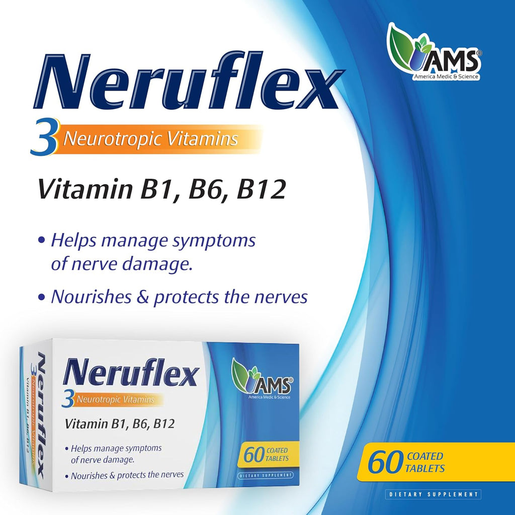 America Medic & Science NeruFlex – Apoyo Nervioso con Vitaminas B – 60 Comprimidos
