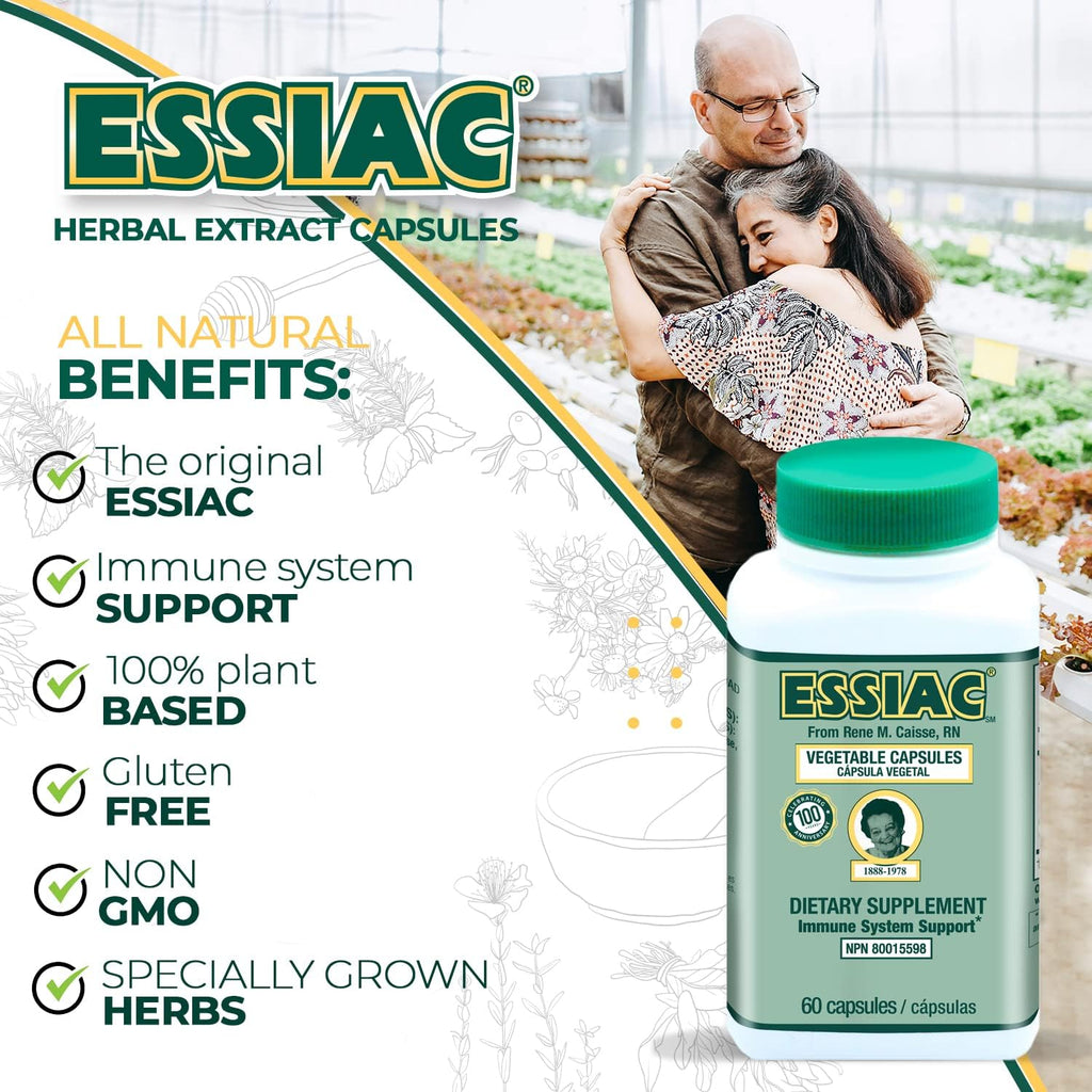 ESSIAC Tea Cápsulas de Extracto Herbal Natural - 60 Cápsulas