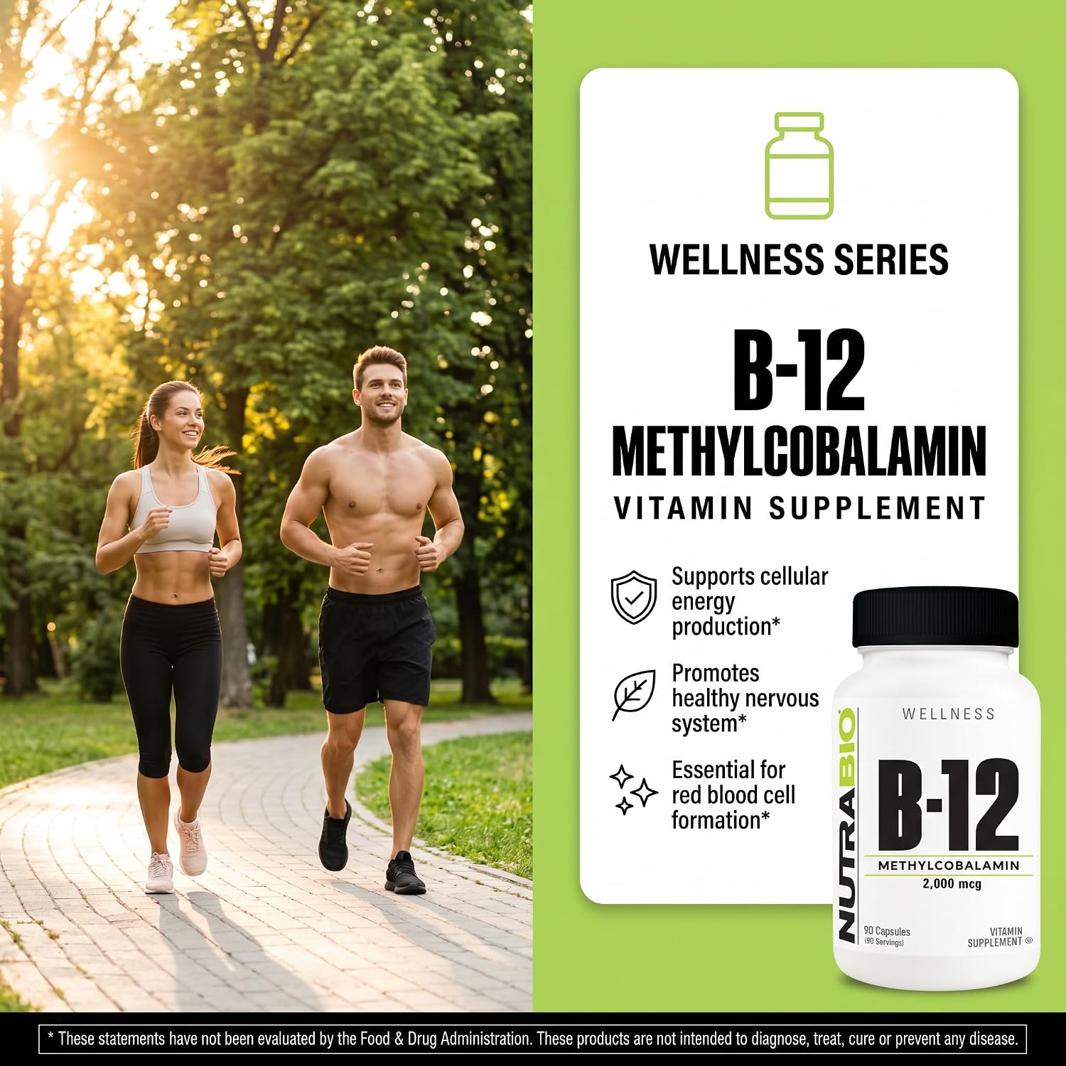 NutraBio Methyl B-12 2000mcg – 90 Cápsulas Vegetales