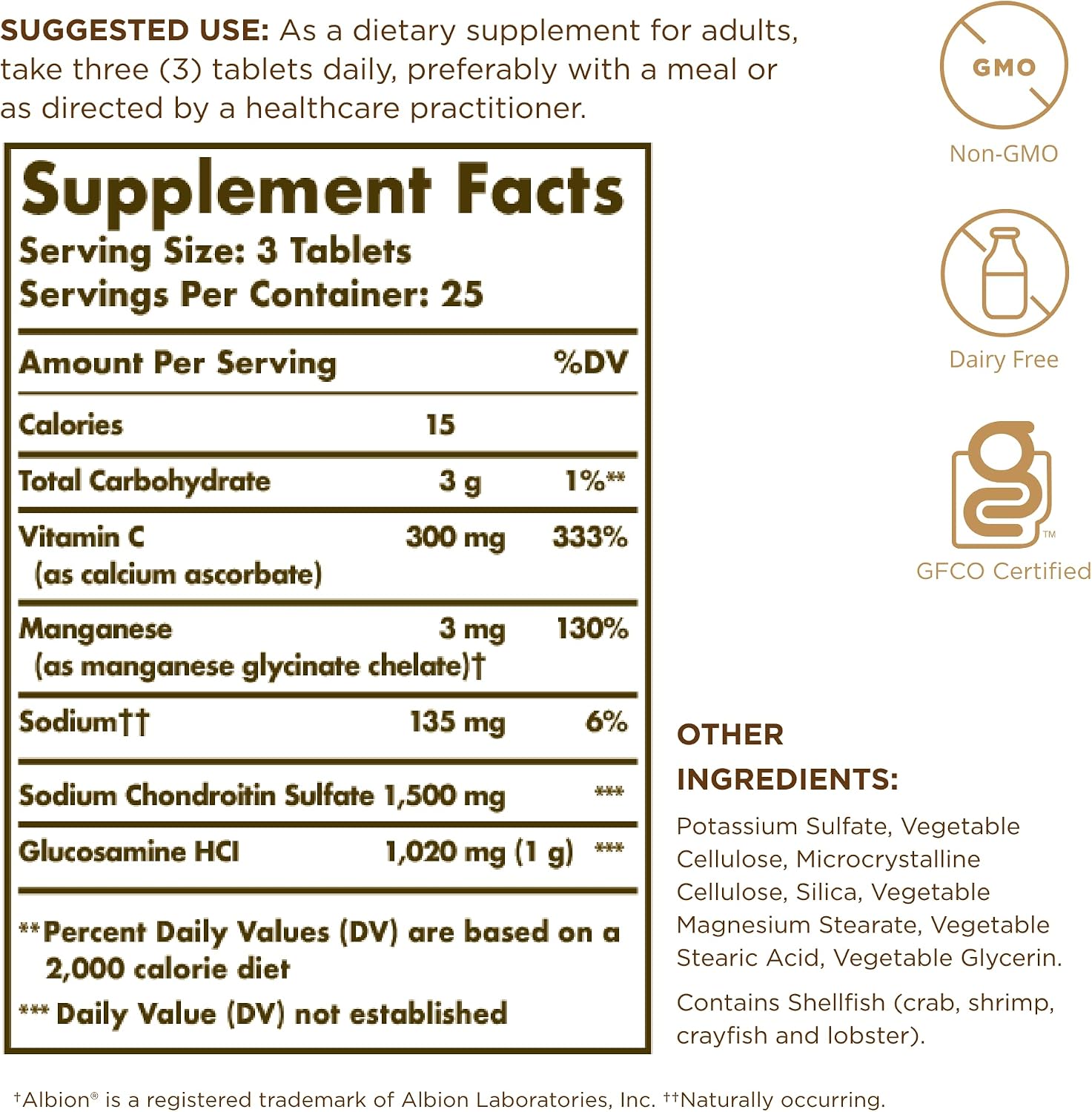 Solgar – Extra Strength Glucosamina Condroitina Complejo, 75 Comprimidos