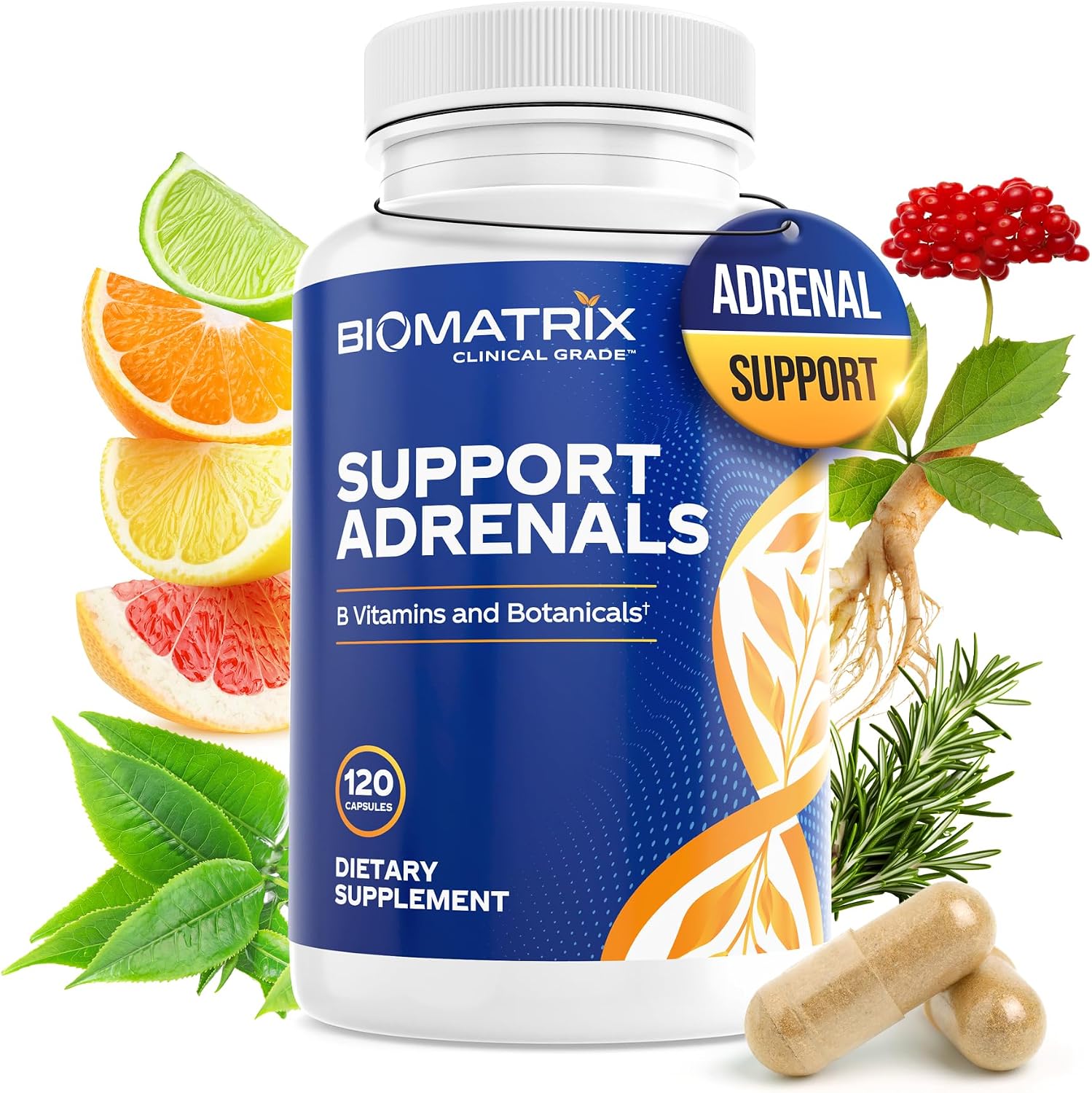 BioMatrix Complejo B con Adaptógenos, Cortisol y 5-MTHF | 120 Cápsulas Veganas
