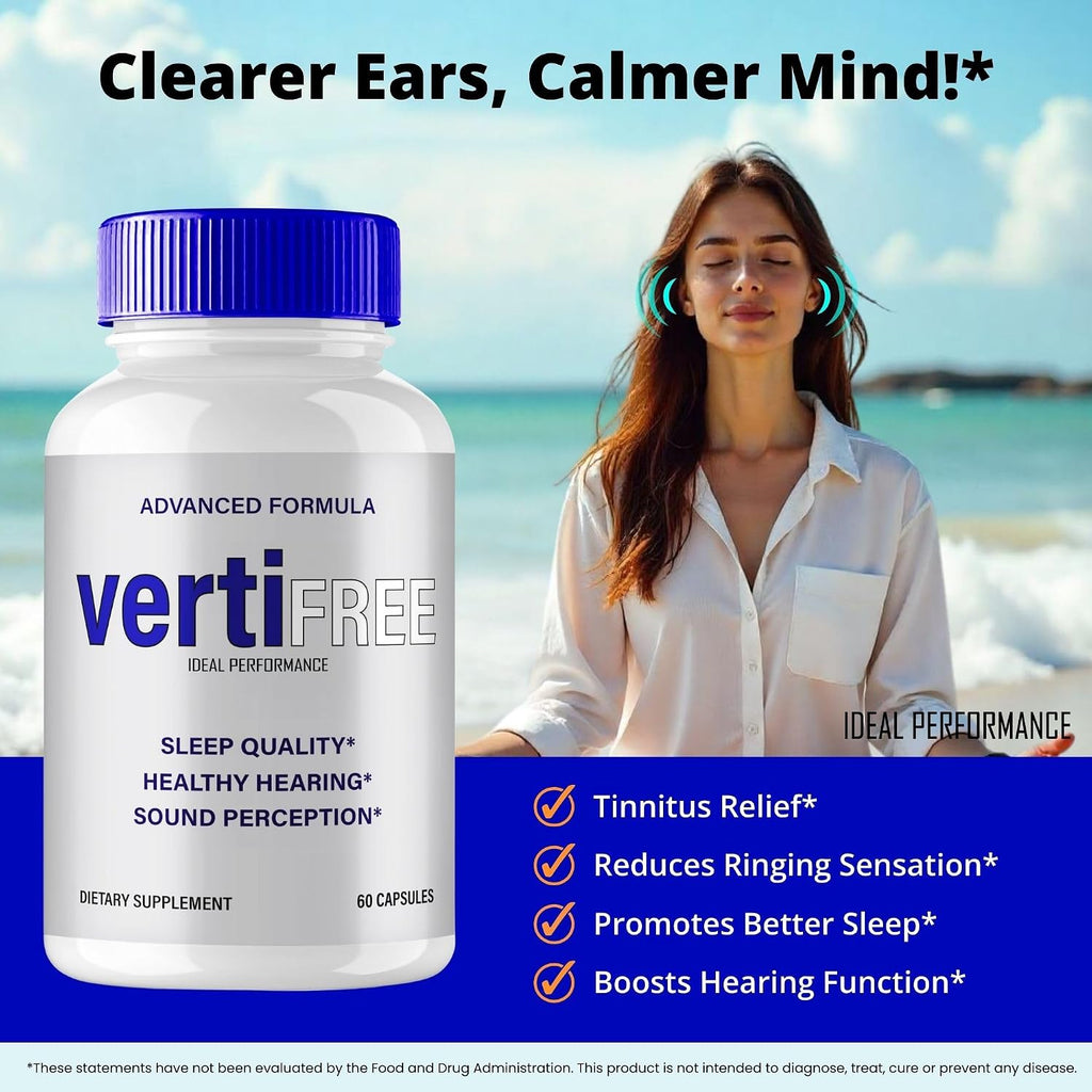 Vertifree Tinnitus Relief - Cápsulas para el Alivio del Acúfeno (3 Paquetes)