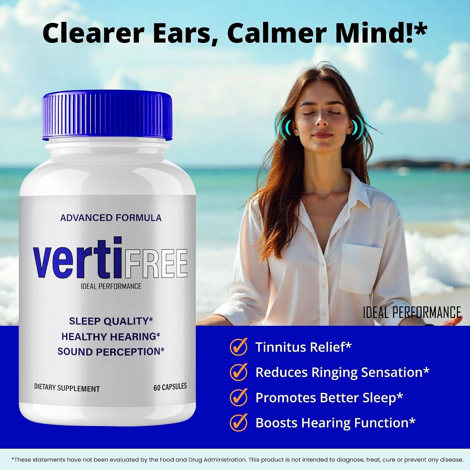 Vertifree Tinnitus Relief - Cápsulas para el Alivio del Acúfeno (3 Paquetes)