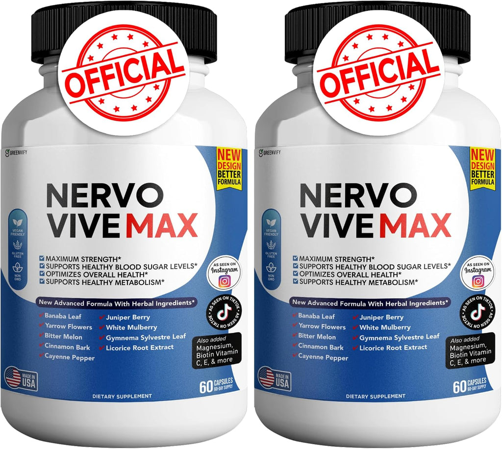 Nervovive Max - Suplemento de Apoyo Cerebral con 180 Cápsulas
