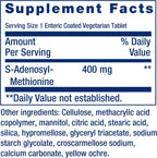Life Extension SAMe, S-Adenosilmetionina, 400 mg, Complemento para el Estado de Ánimo, Articulaciones y Hígado, 60 Comprimidos Entéricos