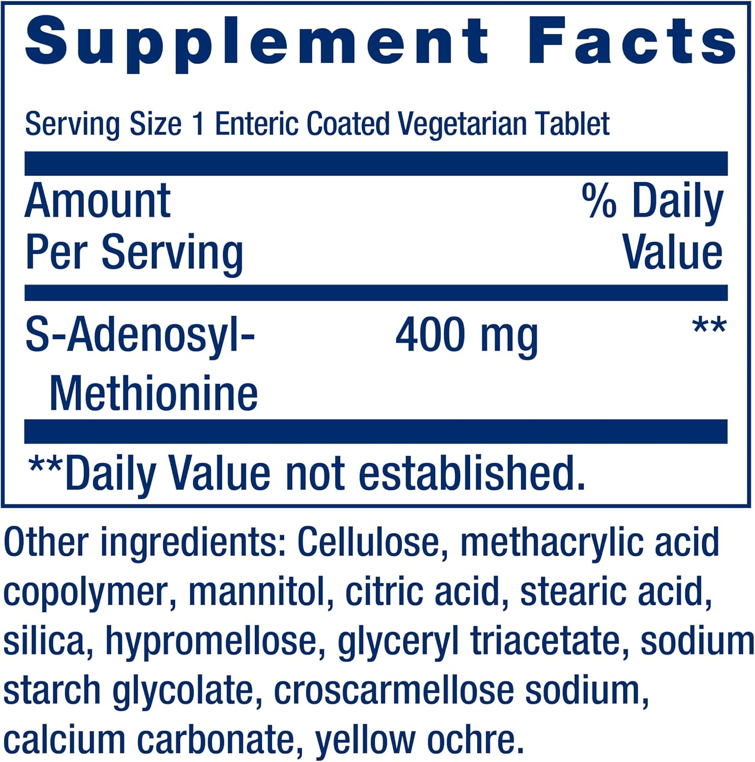 Life Extension SAMe, S-Adenosilmetionina, 400 mg, Complemento para el Estado de Ánimo, Articulaciones y Hígado, 60 Comprimidos Entéricos