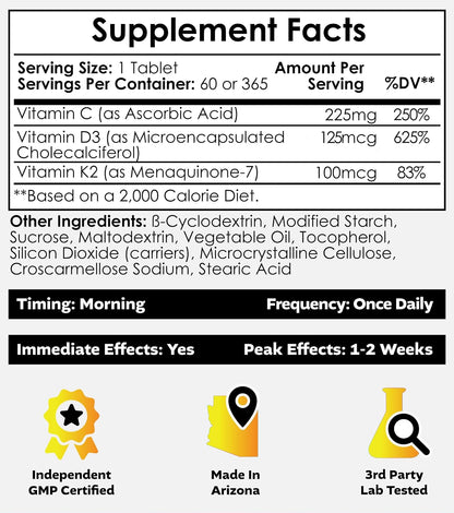 Nootropics Depot Vitamina D3+K2 con Vitamina – La vitamina D contribuye al mantenimiento de los niveles normales – Image 2