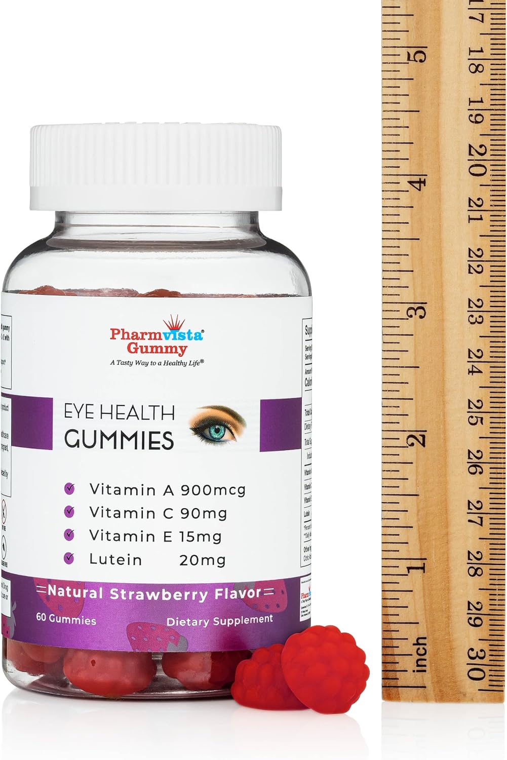 Pharmvista Gummy para la Salud Visual - Vitaminas A, C, E y Luteína - Sin Gluten, Vegano - 60 Gomitas