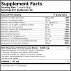 4D Tropical Punch - 25 sobres de vitaminas y energía en polvo - Cero calorías y azúcares - Sin gluten, Non-GMO, Keto y Vegano