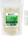 XPRS Nutra Cápsulas Vacías Tamaño 0 Liberación Retardada - 500 Unidades - Cápsulas Veganas Transparentes