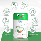 Little Joys Gominolas Multivitamínicas para Niños - con DHA, Vitaminas y Prebiótico - Sin Azúcar - Sabor Fresa - 30 unidades