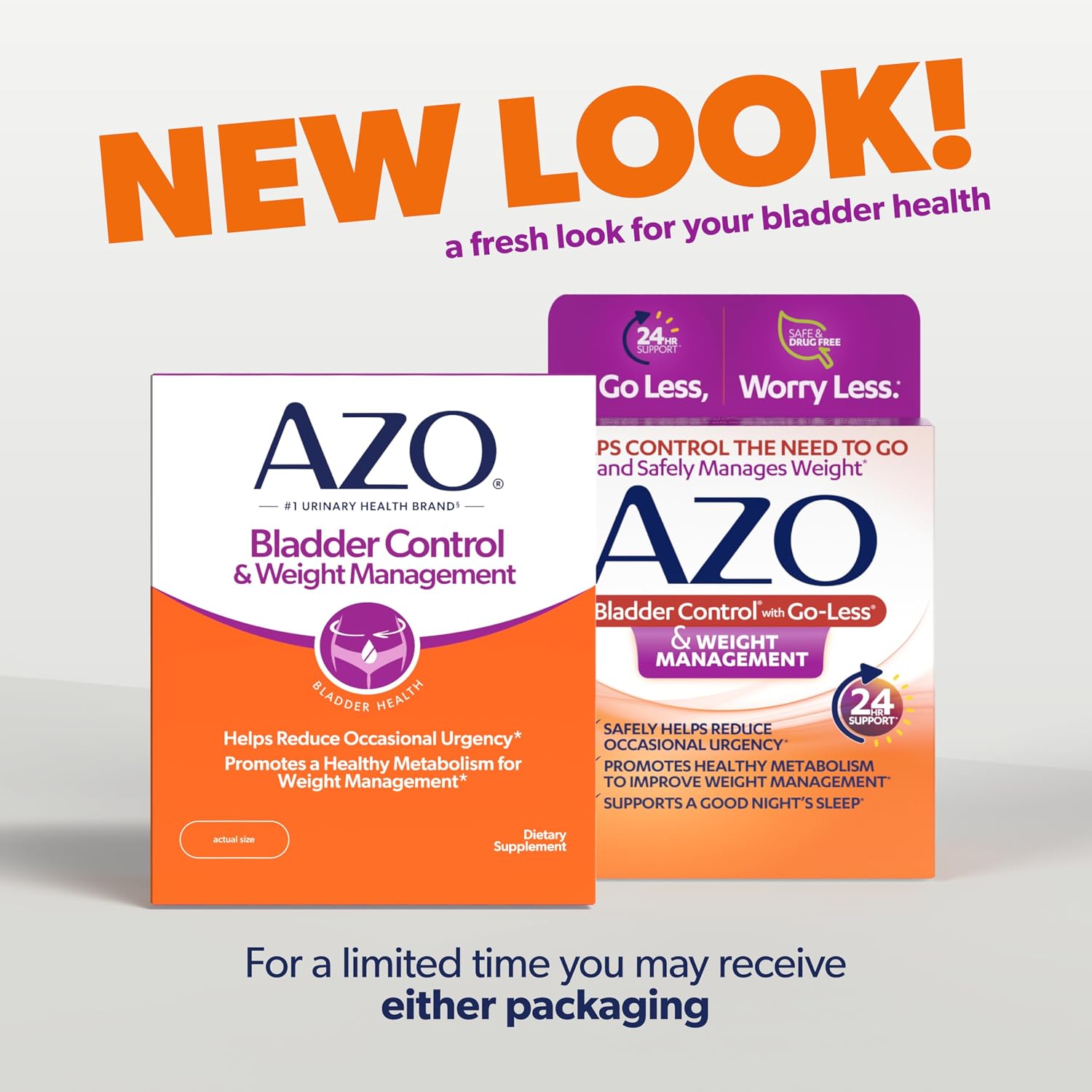 AZO Control de Vejiga con Go-Less® y Control de Peso - 48 Cápsulas