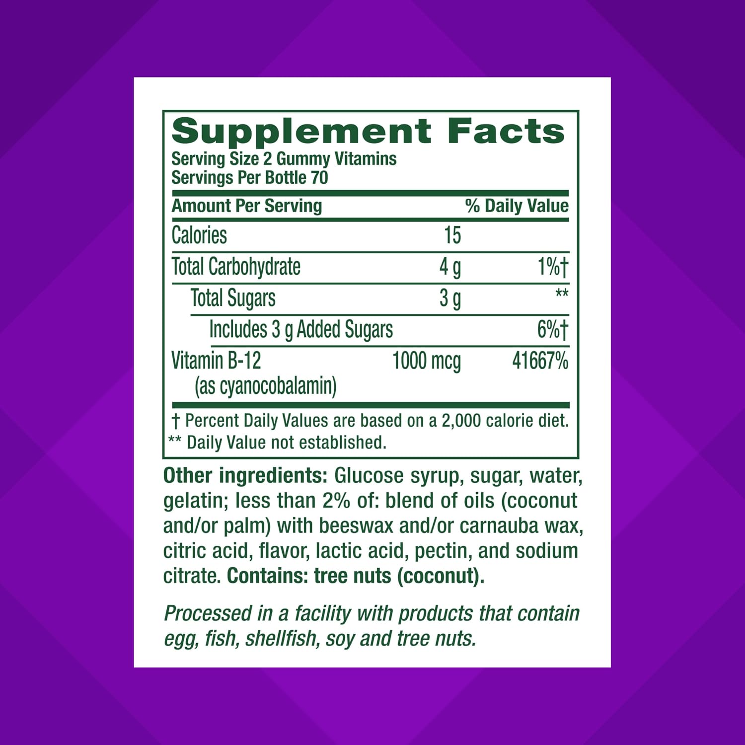 Vitafusion Vitamina B12 1000 mcg, 140 Gomitas, Sabor Frambuesa