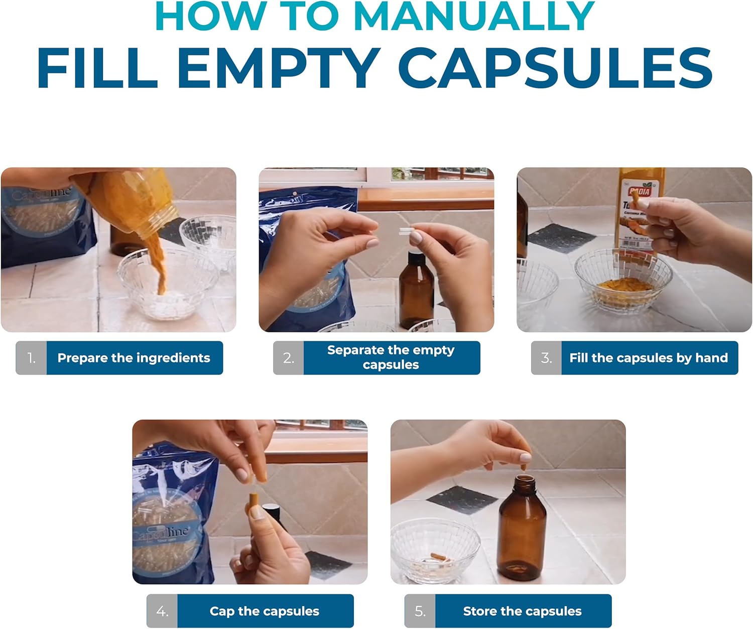 Capsuline Cápsulas Vacías de Gelatina Tamaño 4 - 1000 Unidades